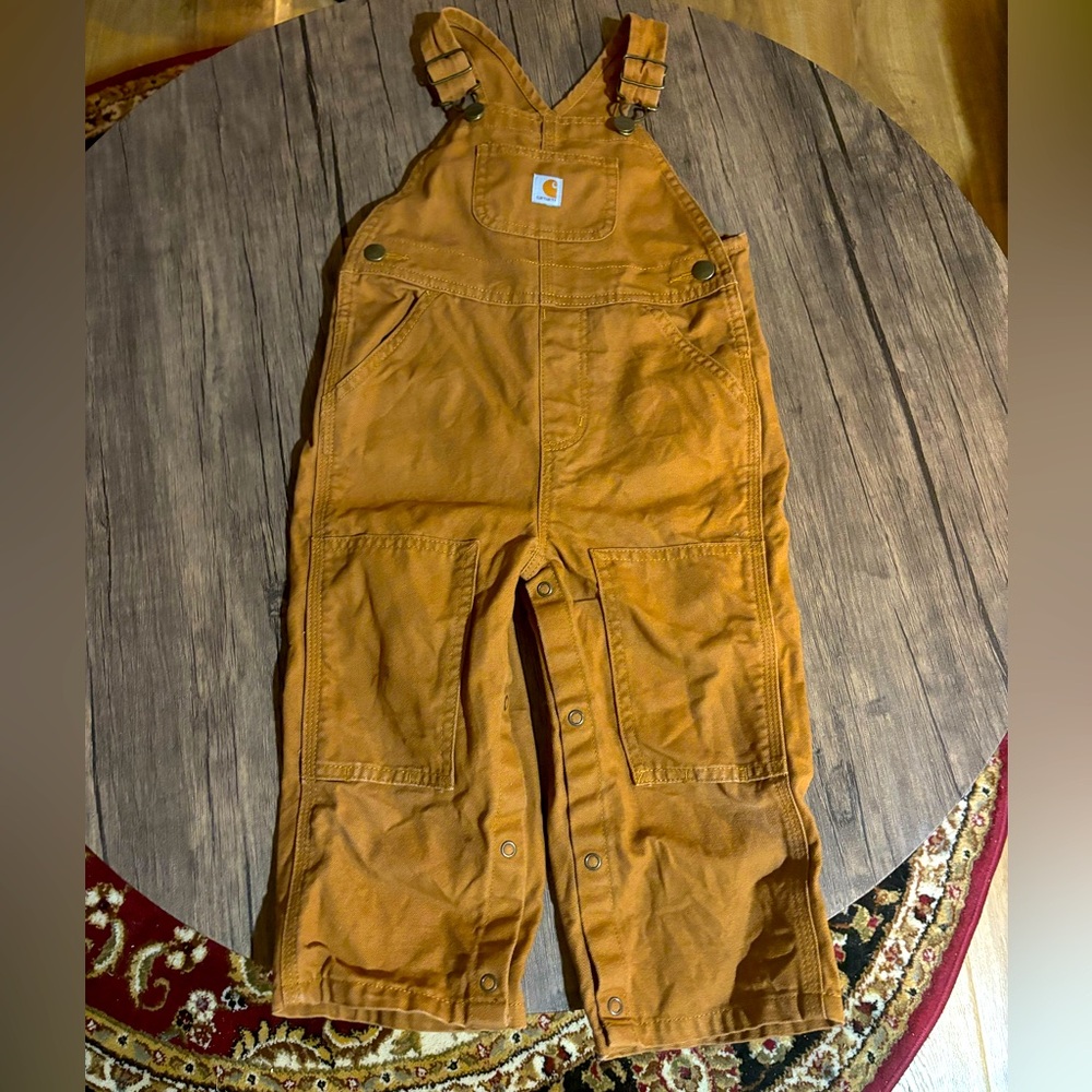 Tan Carhartt overalls size 24 mo